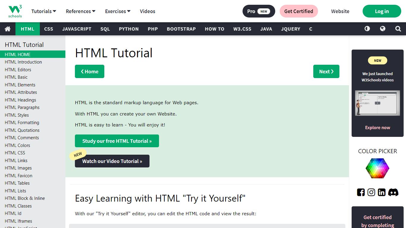 HTML Tutorial - W3Schools