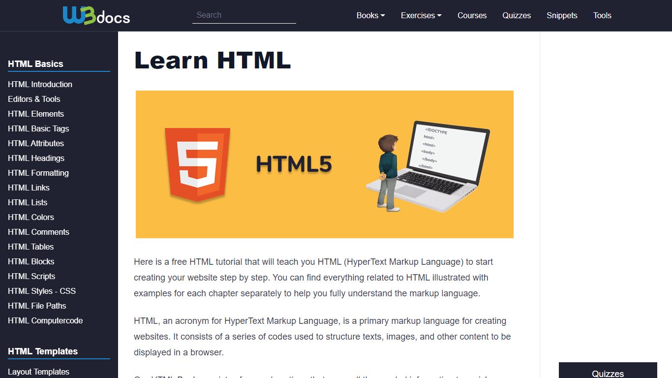 Learn HTML - W3docs